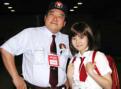Yasuhiro Takeda with a Daicon III cosplayer